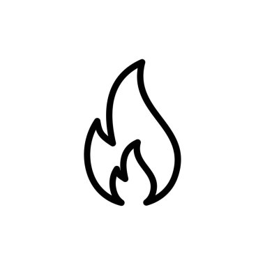 Beyaz arkaplanda izole edilmiş ikon vektörünü ateşle. Alev simgesi şablonunu ateşle. Ateş alevleri sembol vektörü