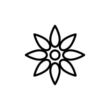 Çiçek simgesi vektörü beyaz arkaplanda izole edildi. çiçek vektörü. çiçek sembolleri