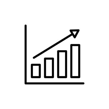Büyüyen grafik simgesi vektörü beyaz arkaplanda izole ediliyor. Grafik simgesi. Grafik vektörü