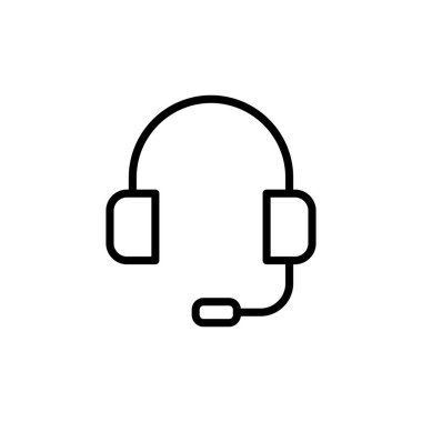 Kulaklık simgesi vektörü beyaz arkaplanda izole edildi. Kulaklık vektör simgesi. Ara bizi.