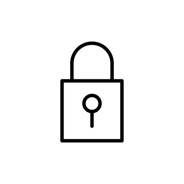 Simge vektörünü beyaz arkaplanda izole et. Şifreleme simgesi. Güvenlik sembolü. Güvenli. Özel