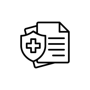 Tıbbi sigorta ikonu vektörü beyaz arka planda izole edildi. sağlık sigortası simgesi