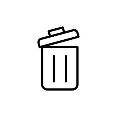 Çöp simgesi vektörü beyaz arkaplanda izole edildi. Çöp kutusu simgesi. Simge vektörünü sil