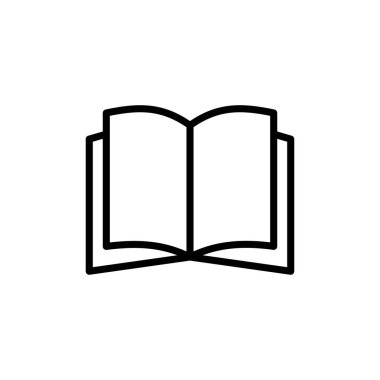 Kitap simgesi vektörü beyaz arkaplanda izole edildi. Kitap vektör simgesi. Kitap simgesi