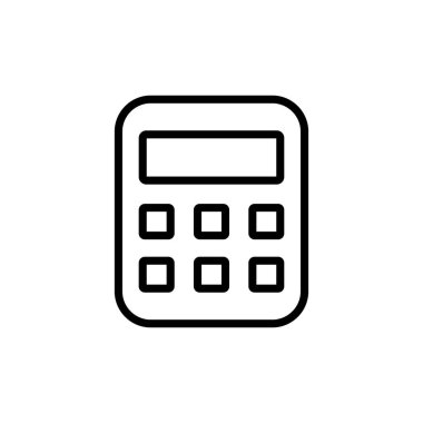 Hesaplayıcı simge vektörü beyaz arkaplanda izole edildi. Hesap makinesi vektör simgesi. Hesap simgesi