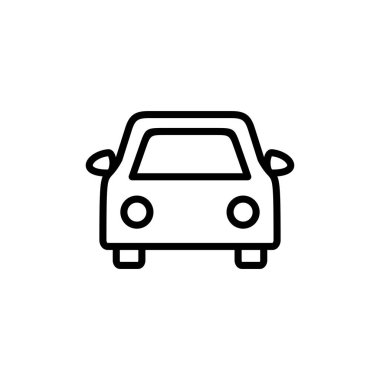 Beyaz arka planda araba ikonu vektörü izole edildi. Araba simgesi vektörü. 
