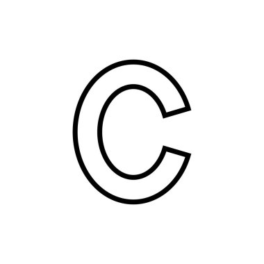 Telif hakkı simgesi vektörü beyaz arkaplanda izole edildi. telif hakkı sembolleri