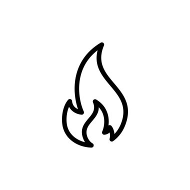 Beyaz arkaplanda izole edilmiş ikon vektörünü ateşle. Alev simgesi şablonunu ateşle. Ateş alevleri sembol vektörü