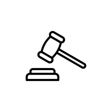 Gavel simge vektörü beyaz arkaplanda izole edildi. Çekiç simgesi vektörü. Yargıç Gavel Açık Artırma Simgesi Vektörü. Teklif