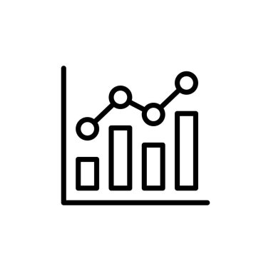Büyüyen grafik simgesi vektörü beyaz arkaplanda izole ediliyor. Grafik simgesi. Grafik vektörü