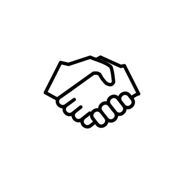 Beyaz arkaplanda iş tokalaşma simgesi vektörü izole edildi. Tokalaşma ikonu vektörü. Sözleşme anlaşması. Simge vektörüne güven. - Anlaştık. Oldu bil. ortaklık simgesi