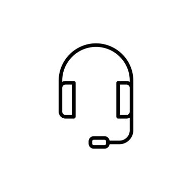 Kulaklık simgesi vektörü beyaz arkaplanda izole edildi. Kulaklık vektör simgesi. Ara bizi.