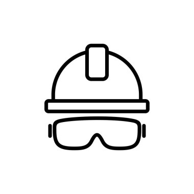 Beyaz arkaplanda izole edilmiş kask simgesi vektörü. Motosiklet kaskları. Yarış kaskı. İnşaat miğferi ikonu. Güvenlik kaskı