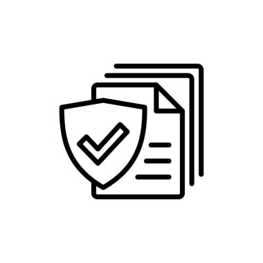 Sigorta simgesi vektörü beyaz arkaplanda izole edildi. Sigorta vektör simgesi