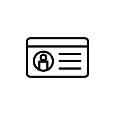 Lisans simgesi vektörü beyaz arkaplanda izole edildi. Kimlik simgesi. Kimlik kartı