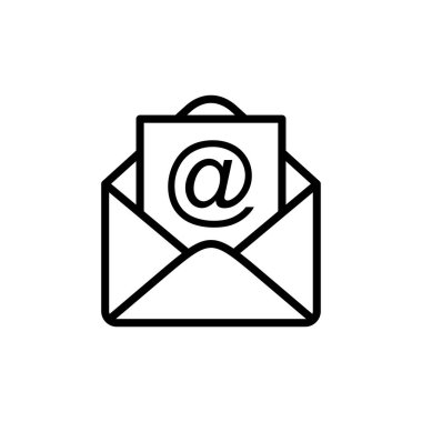 Beyaz arkaplanda posta vektör simgesi izole edildi. E- posta simgesi. Zarf çizimi. İleti