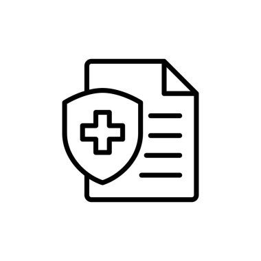 Tıbbi sigorta ikonu vektörü beyaz arka planda izole edildi. sağlık sigortası simgesi