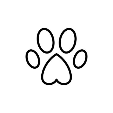 Pençe simgesi vektörü beyaz arkaplanda izole edildi. Paw Yazdırma simgesi