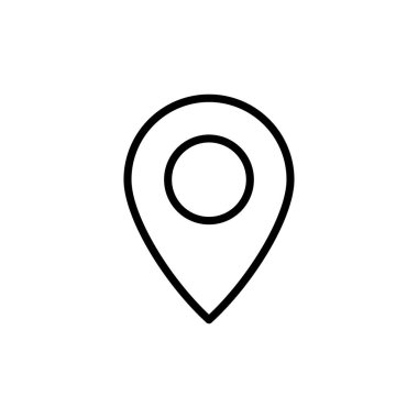 Pin simgesi vektörü beyaz arkaplanda izole edildi. Konum simgesi. Harita işaretleyici simgesi. Nokta. Yer bulucu. Adres