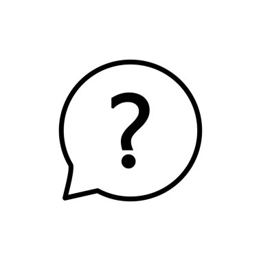 Soru Simgesi vektörü beyaz arkaplanda izole edildi. Soru işareti işareti. Yardım simgesi. Faq