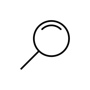 Beyaz arkaplanda izole edilmiş bir simge vektörü ara. Cam vektör simgesi. Büyüteç simgesini ara. Bul