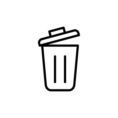 Çöp simgesi vektörü beyaz arkaplanda izole edildi. Çöp kutusu simgesi. Simge vektörünü sil
