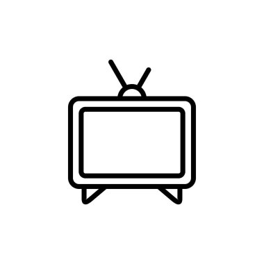 Beyaz arkaplanda izole edilmiş televizyon simgesi vektörü. Televizyon simgesi