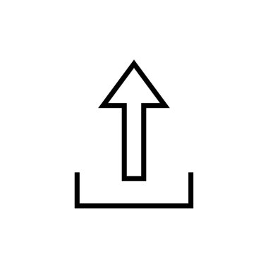 Beyaz arkaplanda izole edilmiş simge vektörünü yükle. İşaret simgesini yükle. Gönderme düğmesi. Sembol yükle.