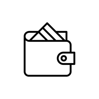 Cüzdan Simgesi vektörü beyaz arkaplanda izole edildi. para cüzdanı simgesi