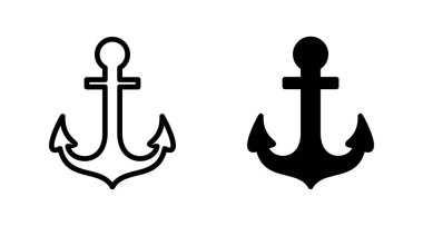 Çapa simgesi vektörü beyaz arkaplanda izole edildi. Çapa sembolü logosu. Çapa deniz simgesi.