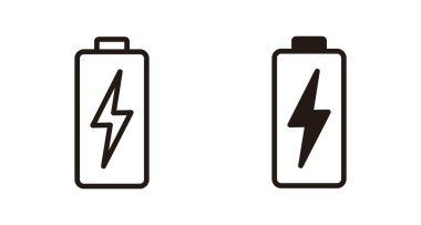 Batarya ikonu vektörü beyaz arkaplanda izole edildi. Batarya vektör simgesi. Şarj seviyesi. pil yükleme simgesi