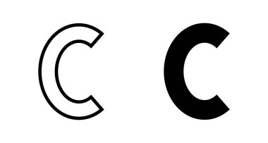 Telif hakkı simgesi vektörü beyaz arkaplanda izole edildi. telif hakkı sembolleri