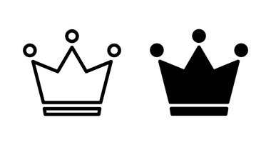 Crown Icon vektörü beyaz arkaplanda izole edildi. Taç sembolü. Crown vektör simgesi