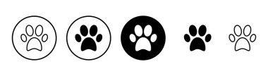 Pençe simgesi vektörü beyaz arkaplanda izole edildi. Paw Yazdırma simgesi