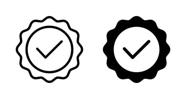 Beyaz arkaplanda izole edilmiş simge vektörü. Onaylı Madalya Simgesi vektörü. işaretle