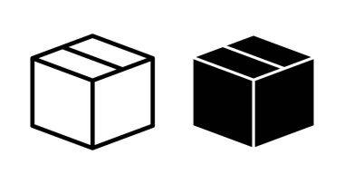 Kutu simgesi vektörü beyaz arkaplanda izole edildi. Karton kutu, ambalaj açık. Kutu vektörü simgesi