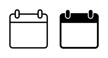 Takvim simgesi vektörü beyaz arkaplanda izole edildi. Takvim sembolü. Takvim vektör simgesi. Son teslim tarihi. Randevu. Süre