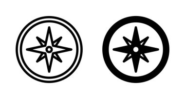 Pusula simgesi vektörü beyaz arkaplanda izole edildi. Pusula vektör simgesi