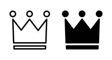 Crown Icon vektörü beyaz arkaplanda izole edildi. Taç sembolü. Crown vektör simgesi