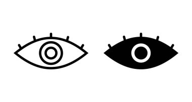 Göz simgesi vektörü beyaz arkaplanda izole edildi. Bak ve Vizyon simgesi. Göz vektörü simgesi