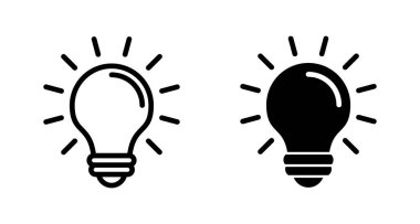 Lamba simgesi vektörü beyaz arkaplanda izole edildi. Ampul simgesi vektörü. Fikir vektör simgesi
