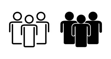 İnsanlar beyaz arkaplanda izole edilmiş ikon vektörü. Kişi simgesi. Kullanıcı vektör simgesi