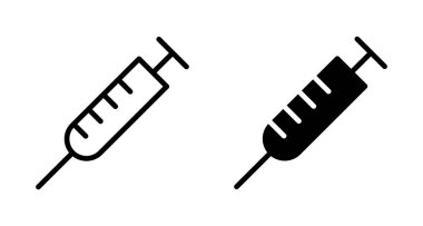Şırınga ikonu vektörü beyaz arkaplanda izole edildi. enjeksiyon simgesi