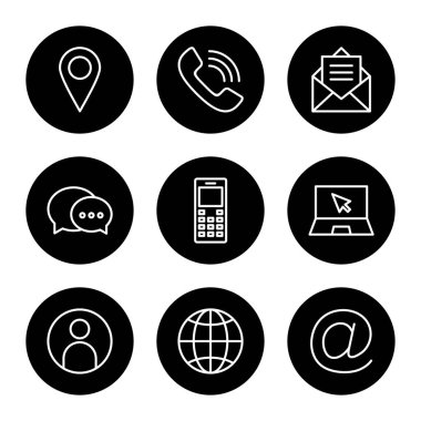 Beyaz arkaplanda izole edilmiş ikon vektörüyle bağlantı kurun. Kartvizit iletişim bilgisi simgesi. Web simgesi vektörü. 