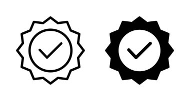 Beyaz arkaplanda izole edilmiş simge vektörü. Onaylı Madalya Simgesi vektörü. işaretle