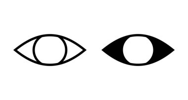 Göz simgesi vektörü beyaz arkaplanda izole edildi. Bak ve Vizyon simgesi. Göz vektörü simgesi