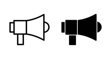 Beyaz arkaplanda izole edilmiş megafon simgesi vektörü. Hoparlör ikon vektörü. Cilt simgesi