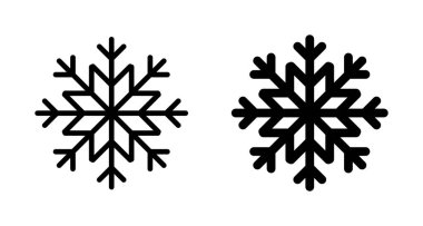 Kar Tanesi simgesi vektörü beyaz arkaplanda izole edildi. Kar ikonu vektörü. Kışın sembolü, donmuş