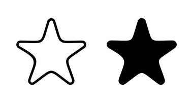 Yıldız Simgesi vektörü beyaz arkaplanda izole edildi. Yıldız vektör simgesi. Beğeni sembolü