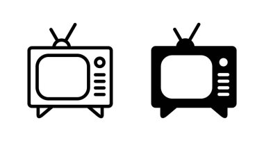 Beyaz arkaplanda izole edilmiş televizyon simgesi vektörü. Televizyon simgesi